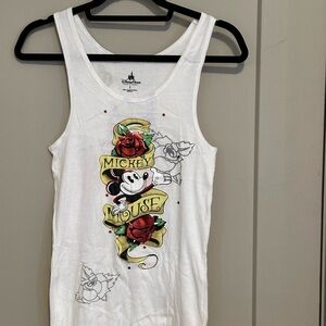 Disney Parks White Ribbed Tank Top
